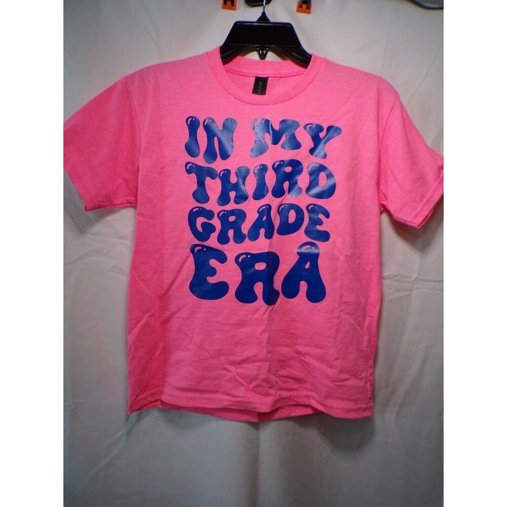 Gildan Girls Pink T Shirt In My Third Grade Era Retro School Graphic Medium